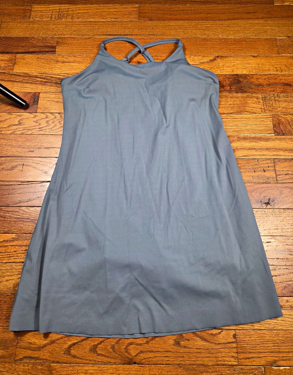 Gilly Hicks Womens S Gray Athletic Dress Built In Shorts Strappy Tennis Workout